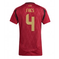 Maglia Calcio Belgio Wout Faes #4 Prima Divisa Donna Europei 2024 Manica Corta